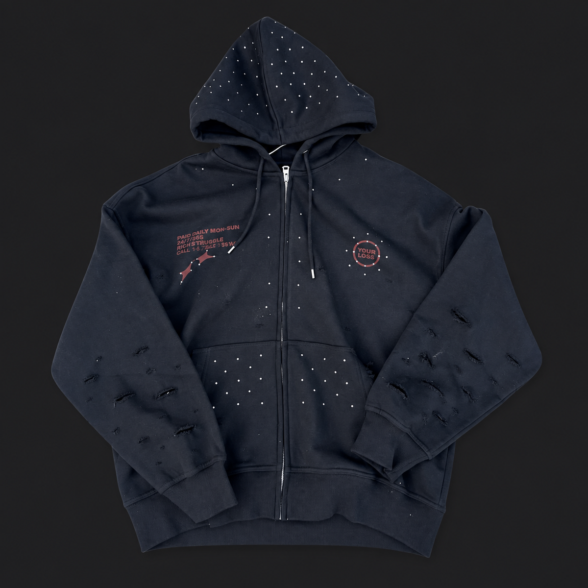 WWY “After Hours” Zip Hoodie — front view