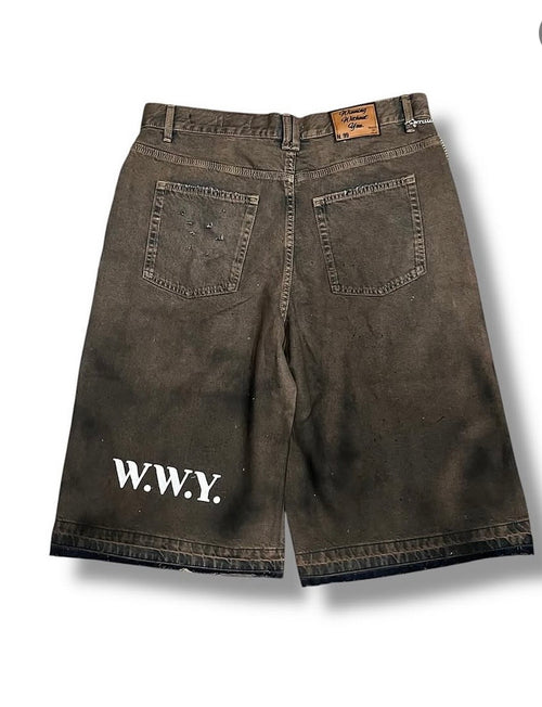 WWY Atelier Denim 02 Earth Wash Patch Cargo back