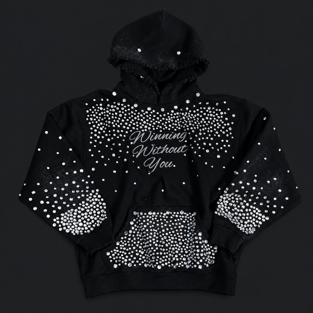 WWY Black Crown Hoodie — front view