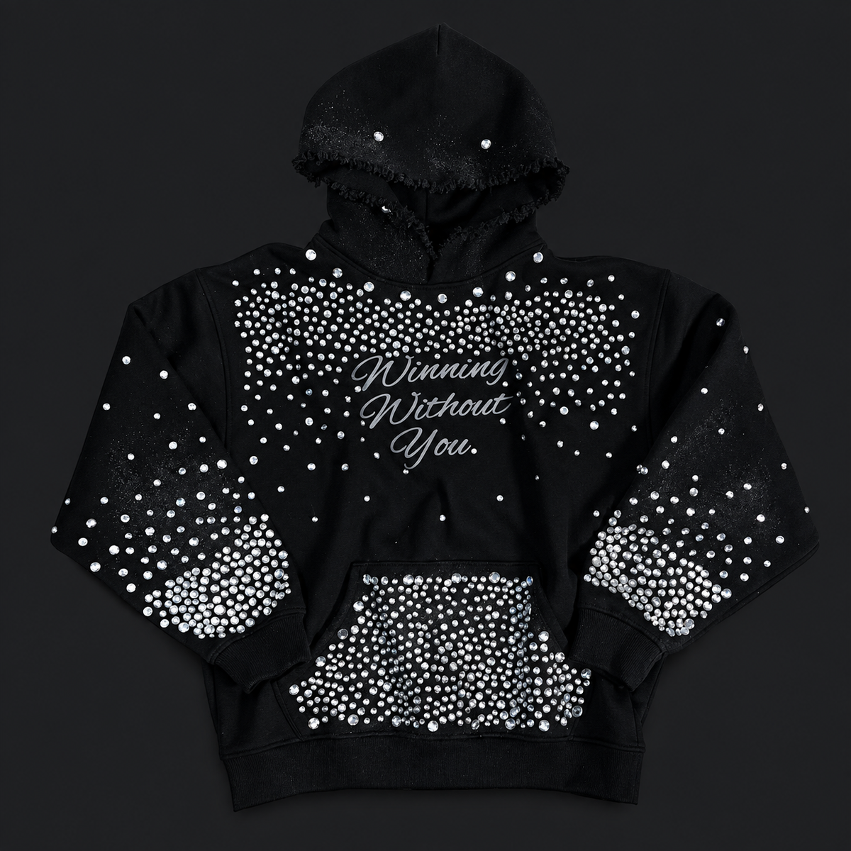 WWY Black Crown Hoodie — front view