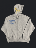 WWY “Blue Fortune” Zip Hoodie — front view