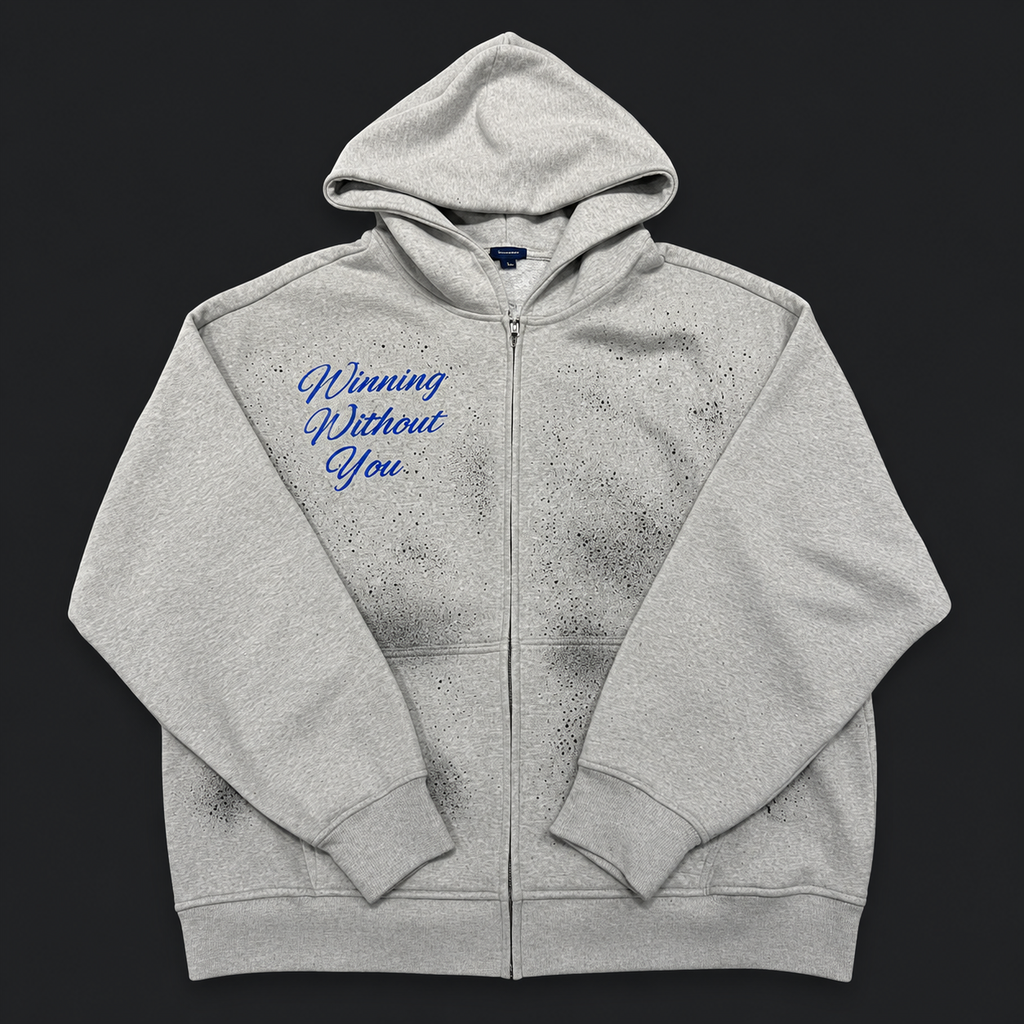 WWY “Blue Static” Zip Hoodie — front view