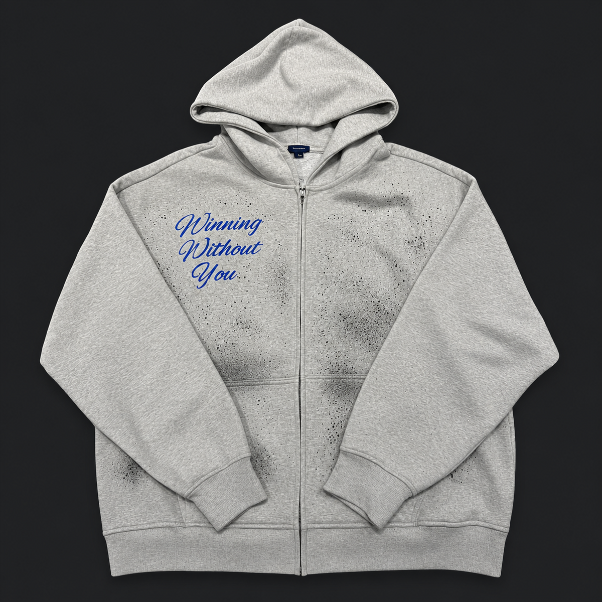 WWY “Blue Static” Zip Hoodie — front view