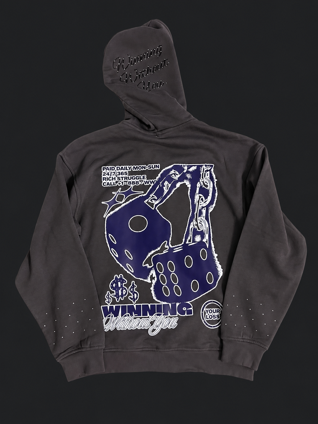 WWY “Midnight Stakes” Zip Hoodie — back view