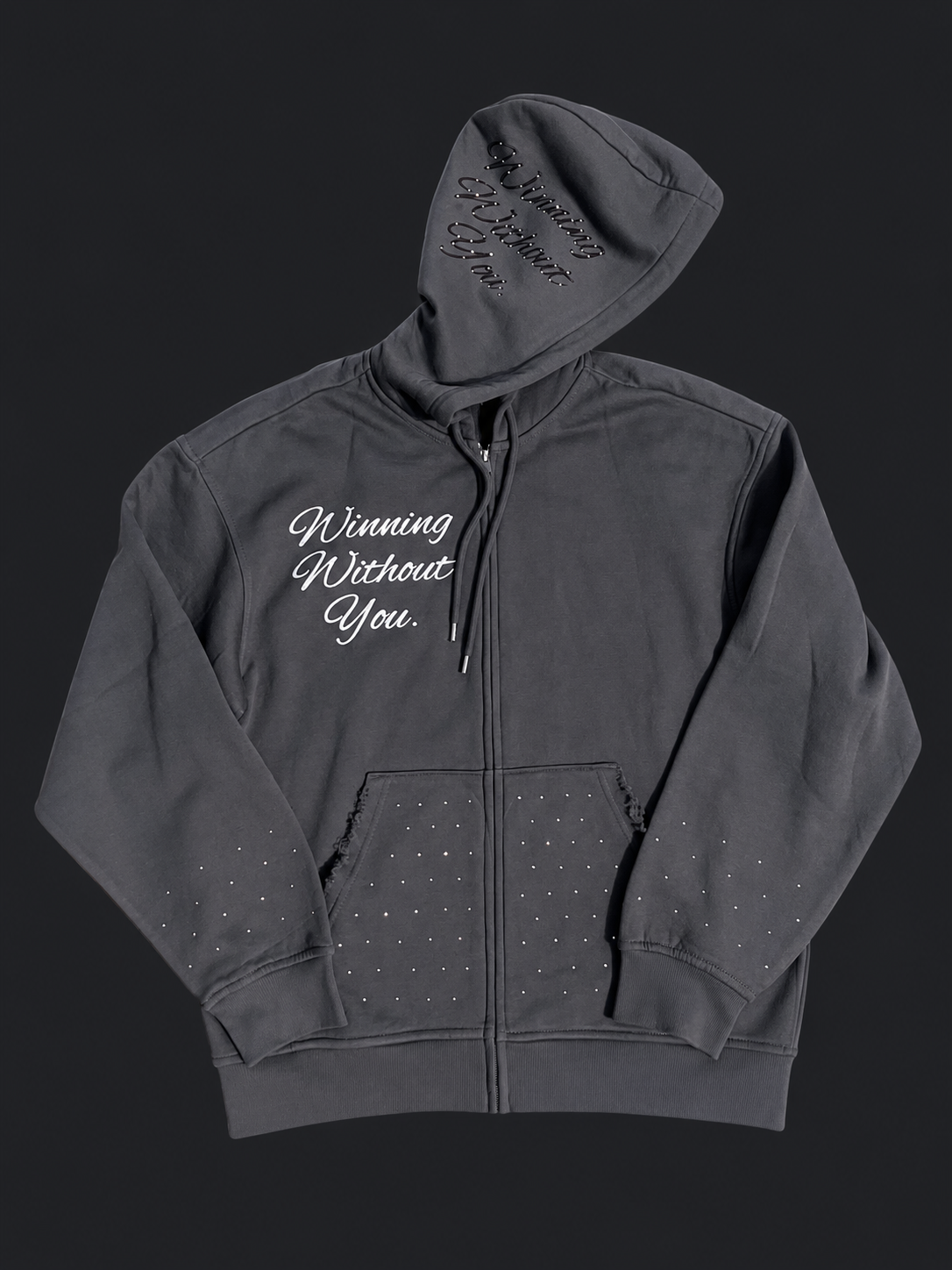 WWY “Midnight Stakes” Zip Hoodie — front view