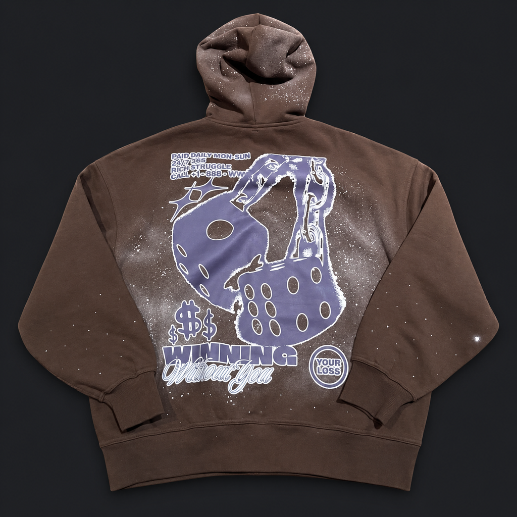 WWY “Mocha Risk” Zip Hoodie — back view
