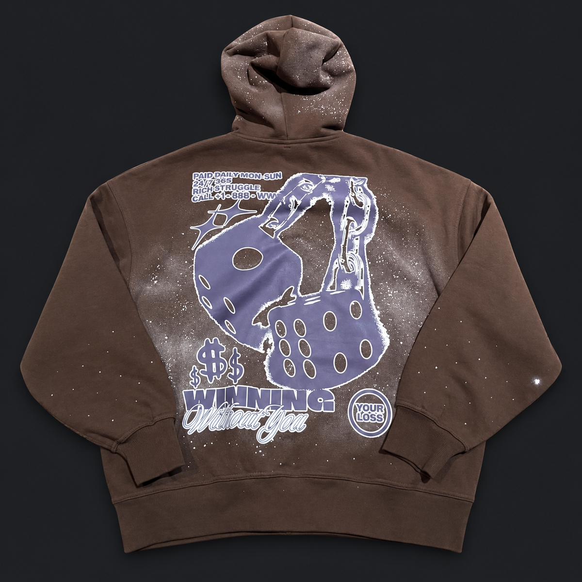 WWY “Mocha Risk” Zip Hoodie — back view
