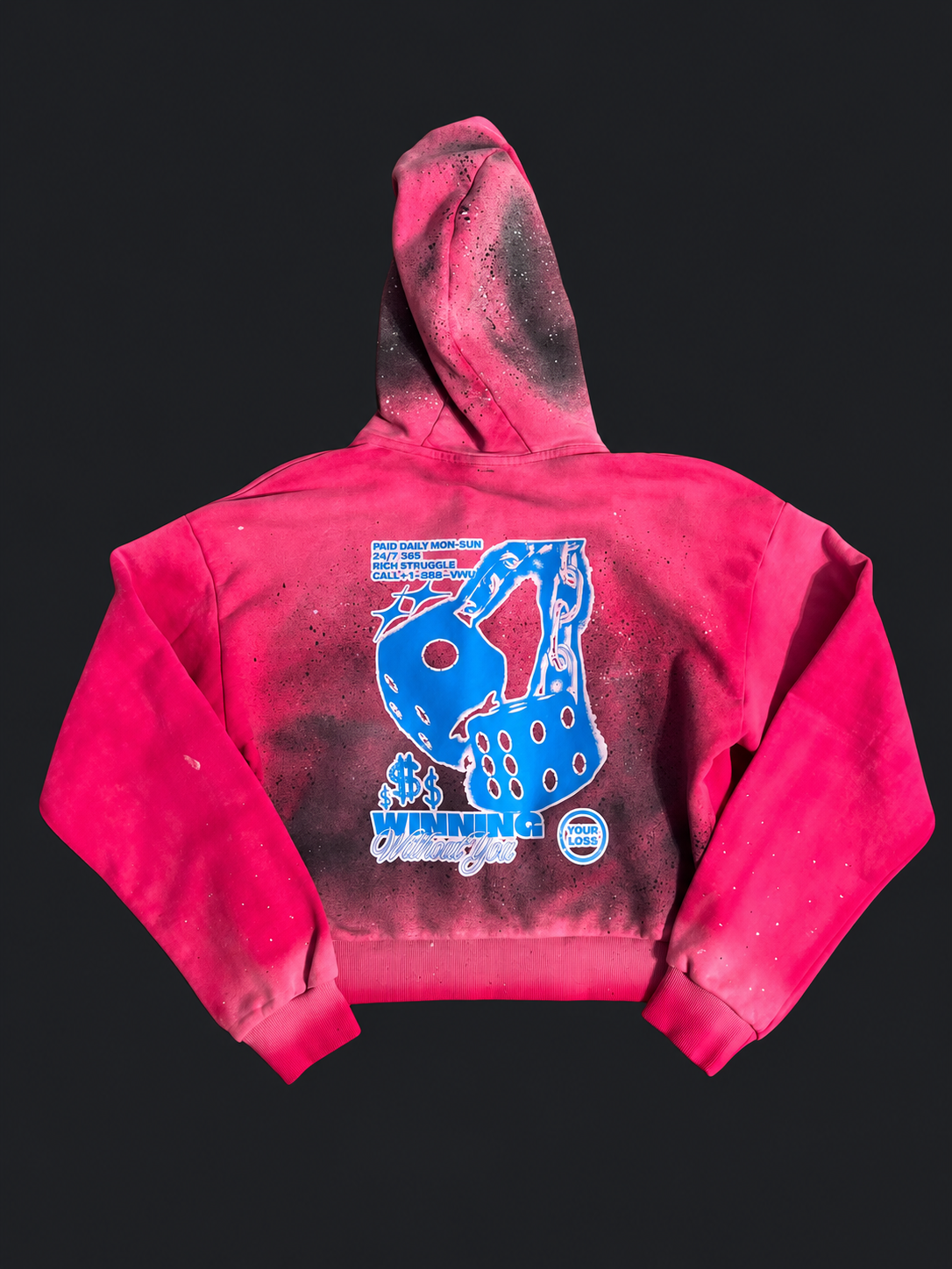 WWY “Pink Rebellion” Zip Hoodie — back view