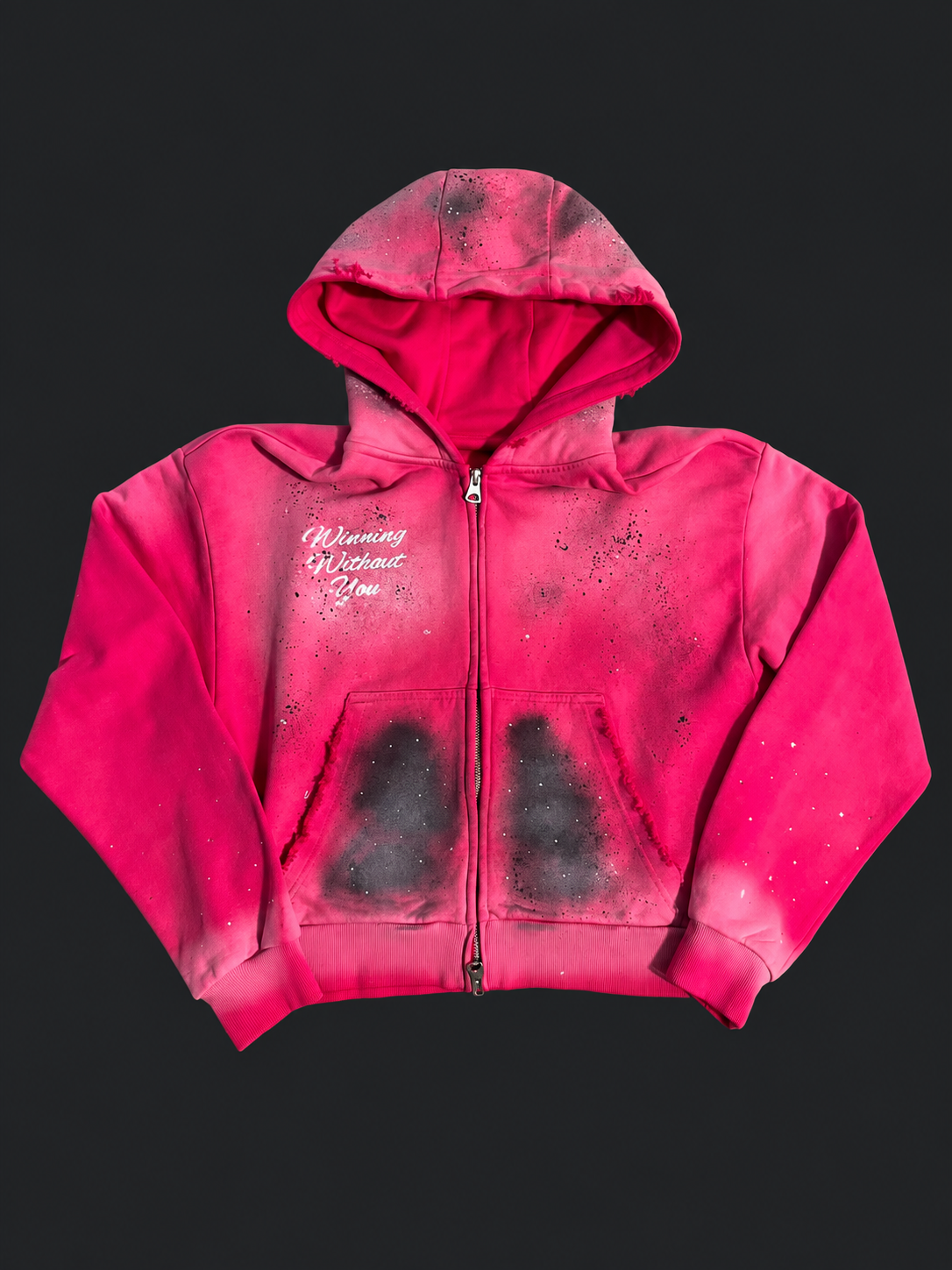 WWY “Pink Rebellion” Zip Hoodie — front view